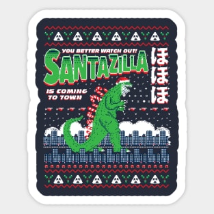 Santazilla Sticker